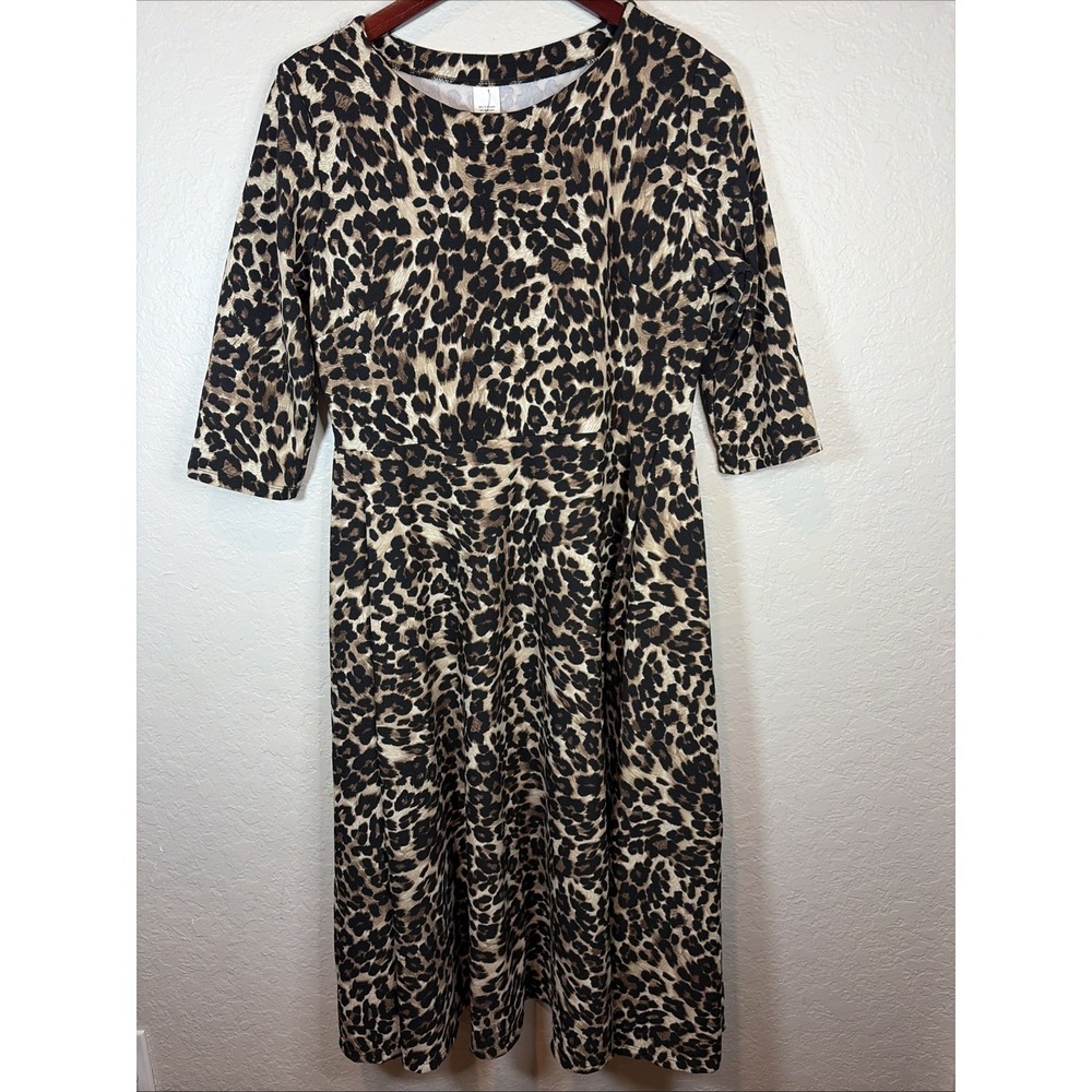 NWT Women's Milly Penzance Leopard A-Line Dress, Size 1X